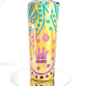 Woodgrain Paisley Rainbow Tumbler 30oz